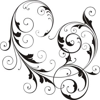 The Wedding Swirls collection offers black and white Clipart Elegant Swirls