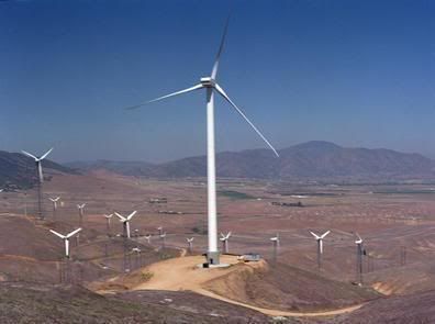 a larger more efficient turbine that is better positioned to tap into stronger winds higher off the ground and many smaller older turbines.