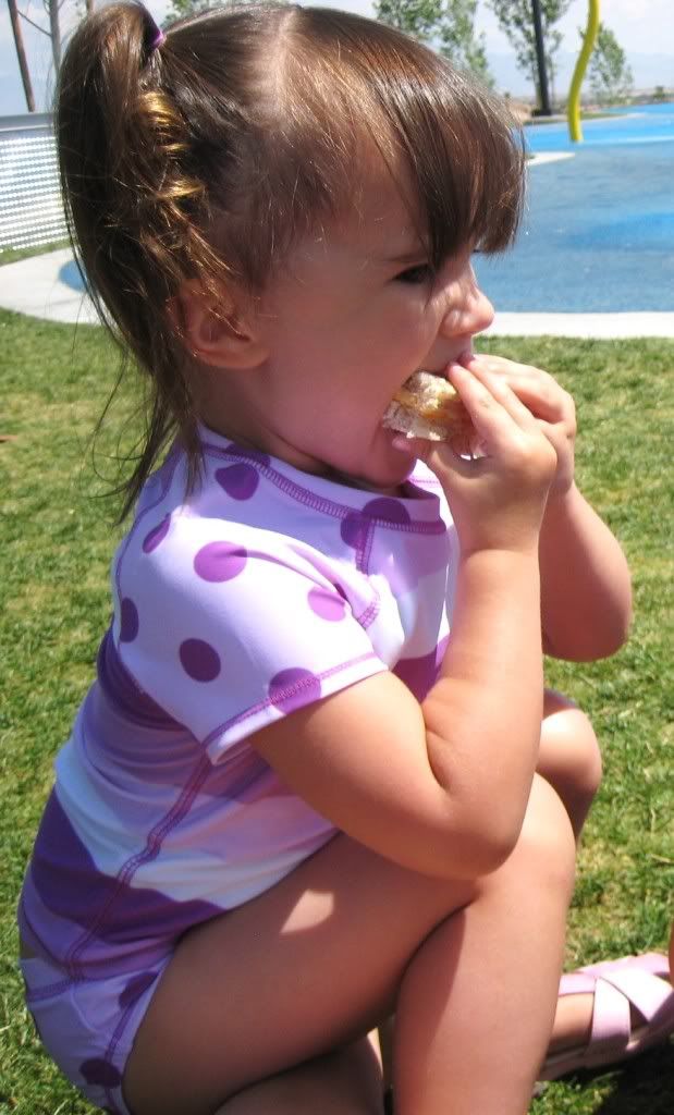 Brooke eating watermelon at Red Ridge 2009