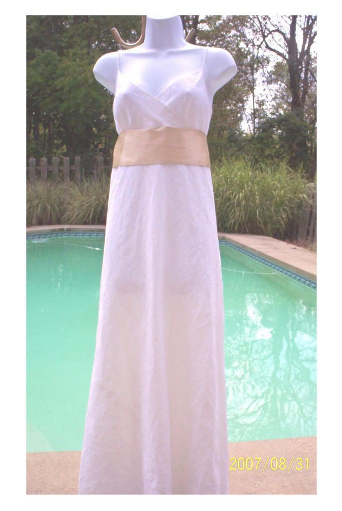 white linen wedding dresses