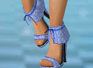 Blue ruffle shoes
