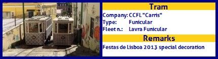 CCFL Carris Lavra funicular Festas de Lisboa 2013 special decoration