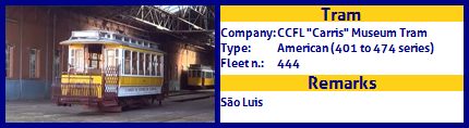 CCFL Carris Museum tram Fleet number 444
