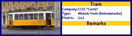 CCFL Carris Historic Tram Fleet number 542