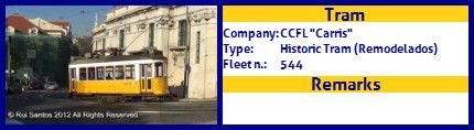 CCFL Carris Historic Tram Fleet number 544