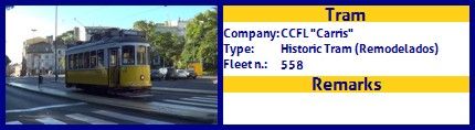 CCFL Carris Historic Tram fleet number 558
