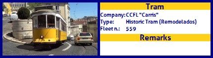 CCFL Carris Historic Tram fleet number 559