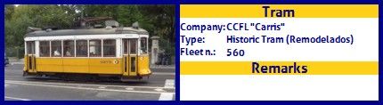 CCFL Carris Historic Tram fleet number 560