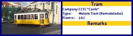 CCFL Carris Historic Tram fleet number 562