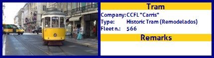 CCFL Carris Historic Tram fleet number 566