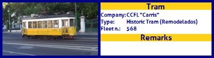 CCFL Carris Historic Tram fleet number 568