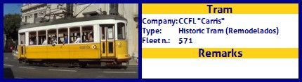 CCFL Carris Historic Tram fleet number 571
