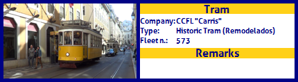 CCFL Carris Historic Tram Fleet number 573