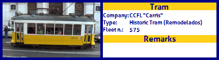 CCFL Carris Historic Tram Fleet number 575