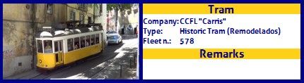 CCFL Carris Historic Tram fleet number 578