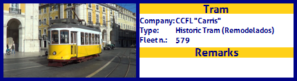 CCFL Carris Historic Tram Fleet number 579