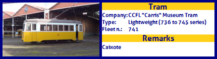 CCFL Carris Museum tram Fleet number 741