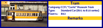 CCFL Carris Museum tram Fleet number 802