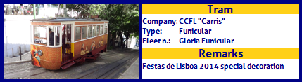 CCFL Carris Gloria funicular Festas de Lisboa 2014 special decoration