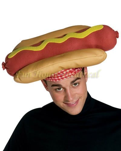 funny hat. hotdog hat cheese_whine -