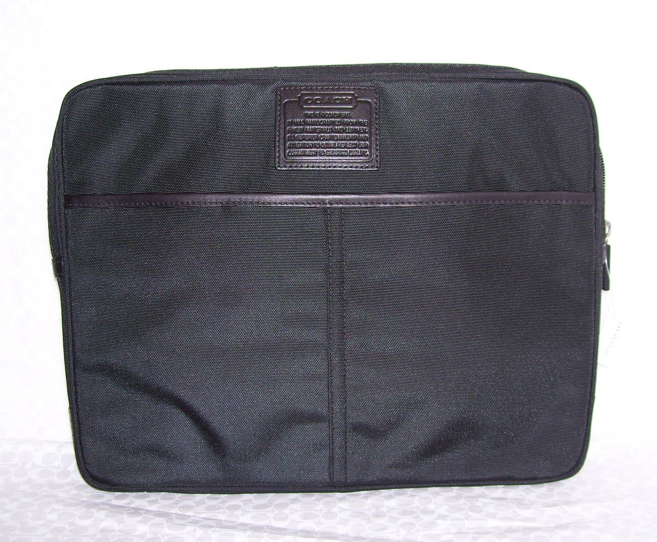 NWT COACH MENS BLACK NYLON VOYAGER 13 LAPTOP SLEEVE BAG 77214  