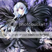 Black Feathers Purple Hair Anime Girl Pictures Images Photos