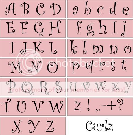 Primitive Stencil~Alphabet Curlz~Letters Upper and Matching Lowercase 